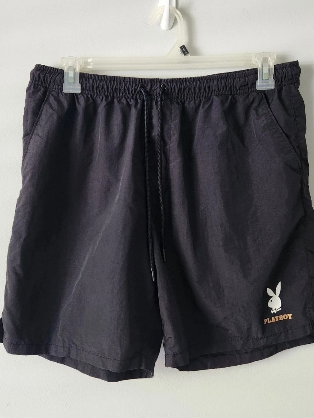 Pacsun x Playboy Black Swim Trunks White Gold Logo Size XL